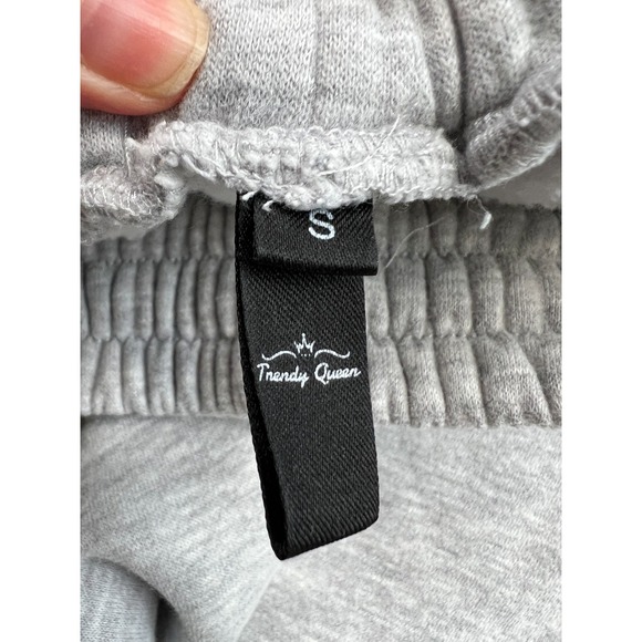 Trendy Queen Sweatpants Womens Small Gray Wide Leg Elastic Waist Comfort - Picture 5 of 10